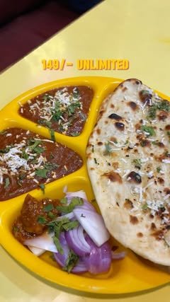 Unlimited butter paneer kulcha plate at Shree